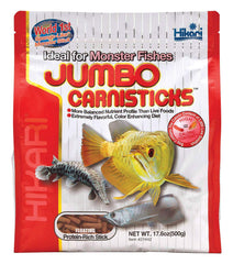 Palitos Carni Hikari Jumbo en envase práctico para alimentación diaria de peces.