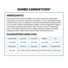 Hikari Carnisticks Jumbo, absorción rápida, textura similar a pez vivo al estar en agua.
