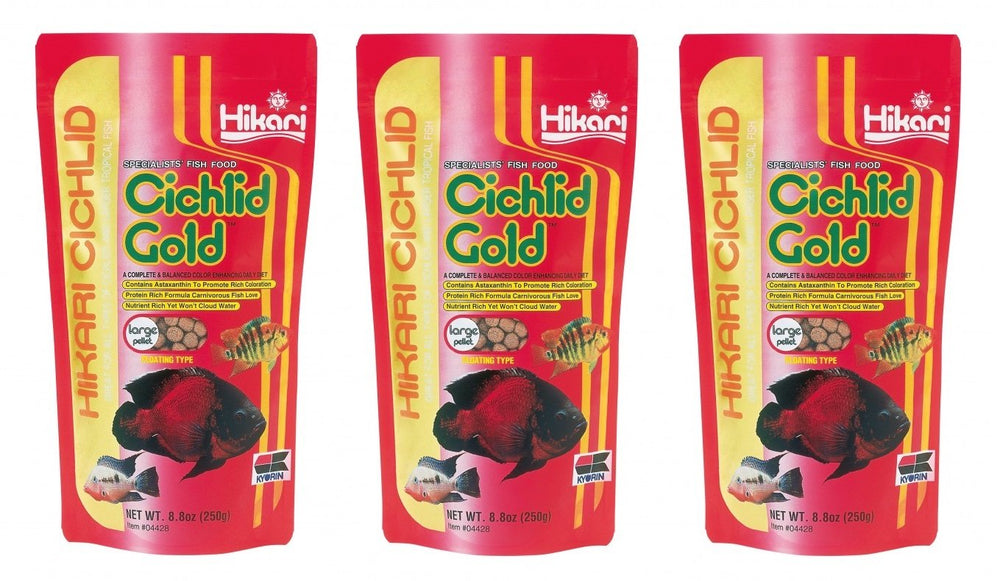 Hikari Cíclidos Oro: pellets flotantes grandes para cíclidos, favorece dieta equilibrada y coloración.