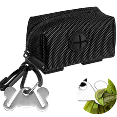 Dispensador Hilihali de bolsas para perro negro con cierre para acceso fácil.