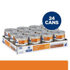 Paquete de 24 latas Hill's c/d Multicare para gatos.
