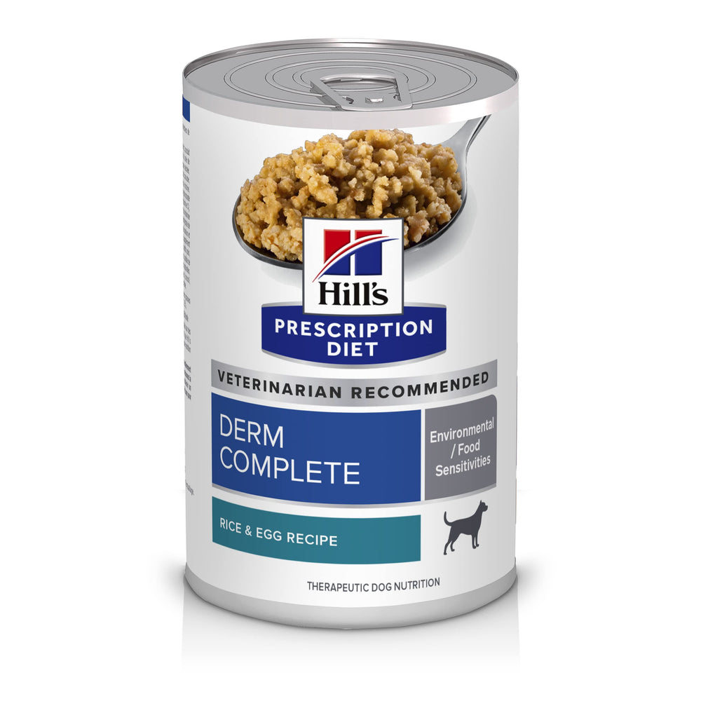 Hill's Prescription Diet Derm Complete: lata para sensibilidades ambientales y alimentarias, apoyando la piel