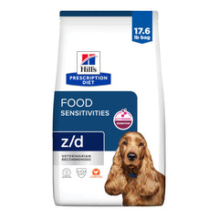 Hill's z/d, bolsa de 17,6 lb, ayuda a gestionar sensibilidades alimentarias en perros.