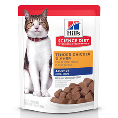 Hill's Science Diet Adult 7+ estofado de pollo en sobres para gatos mayores con textura apetitosa