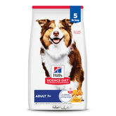 Hill's Science Diet Adult 7+ en bolsa 5 lb, croquetas para perros con proteína de alta calidad.
