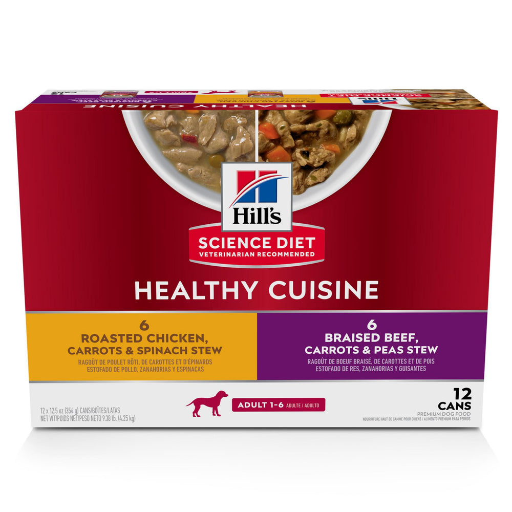 Hill's Science Diet Adulto 1-6, lata pollo y verduras, sabor suave para perros adultos