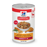 Hill's Science Diet Adult 1-6, pollo y verduras en lata, ayuda a mantener músculos magros.