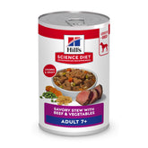 Hill's Science Diet Adult 7+ en lata con carne de res y verduras para nutrición equilibrada
