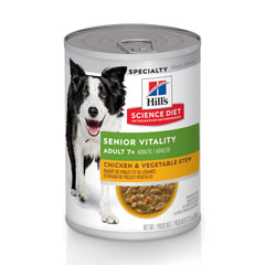 Hill's Science Diet estofado pollo y verduras en lata 12.5 onzas para perros mayores; vitalidad diaria.