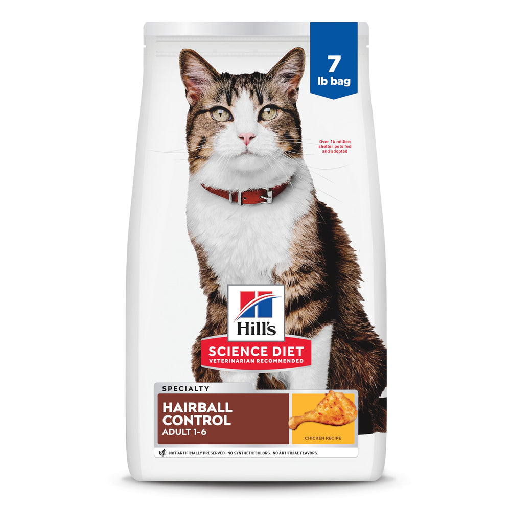 Hill's Science Diet adulto, control de bolas de pelo en bolsa de alimento para gatos.