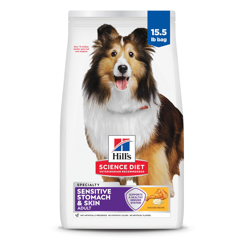Hill's Science Diet Adulto Estómago Piel Sensible, bolsa 15.5 lb, nutrición balanceada para perros sensibles.