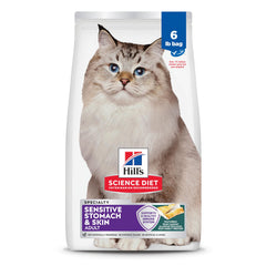Hill's Science Diet Adulto Sensitive Stomach Skin con harina de abadejo y cebada, envase 6 lb.