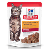 Hill's Science Diet Gato Adulto en bolsa de pollo cazuela, nutrición equilibrada para días activos.