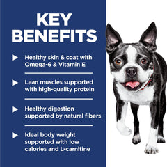 Hill's Science Diet Light bajo en calorías y L-Carnitina para peso posible.