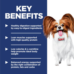 Hill's Science Diet Light, proteína de alta calidad para perros pequeños.