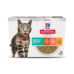 Hill's Science Diet Perfect Weight lata 2-9oz con variedad para apoyar el peso del gato