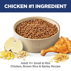 Hill's Science Diet Senior 11+ con arroz y cebada, bolsa 15-lb, nutrición equilibrada para razas pequeñas.