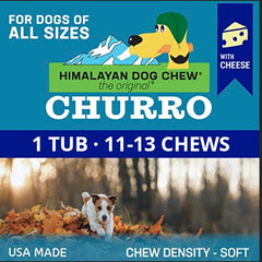 Himalayan Dog Chew Churro sabor queso con calabaza, aroma suave y disfrute.