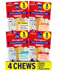 Pack Himalayan Dog Chew variado Queso Yak, snack proteico para perros activos.