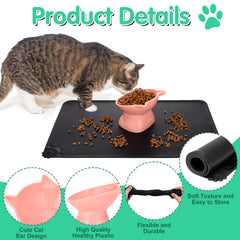 Hoemwarm tazones altos para gato en rosa, color que estimula la curiosidad del gato