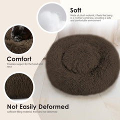 Hoewina cama con borde alto para apoyo de cabeza y cuello.