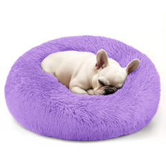 Hoewina cama en dona, frente, con soporte para cabeza y cuello.