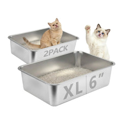 Homegroove caja de arena de metal grande para gatos, amplio espacio para moverse