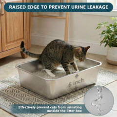 Homegroove, caja lítter limpieza fácil, superficie no porosa para desinfección rápida.