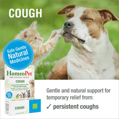 HomeoPet Cough: dosis tres veces al día en agua para uso cómodo.