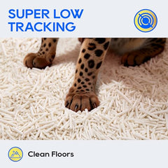 Polvo bajo y menos rastro en patas con HoneyCare Tofu Litter