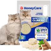 Honey Care Cassava para Gatos, arena de 2 mm que facilita grumos rápidos y control de olores.