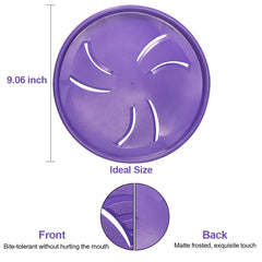 HONGEZEY frisbee interactif doux violet, parfait pour lancer sans abîmer les gencives.