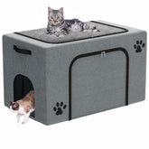 Honiakaka caja-arena con cama para gatos, espacio amplio para mascotas.
