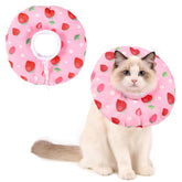 Collar cono Hoopttay para gato blando rosa, cómodo durante la recuperación.