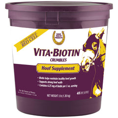 Horse Health Vita Biotin Crumbles en frasco: fortaleza de cascos y crecimiento equilibrado.