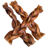 Hotspot Pets bully sticks trenzados de 6 pulgadas para perros, masticación prolongada.