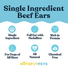 Hotspot Pets orejas de vaca grandes, masticables, ideales para perros activos.