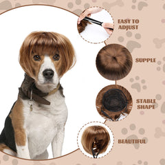 Peluca HOWWFALY para mascotas en Noche de Brujas, transforma su look con estilo.