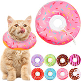 Gato usando collar cono suave Hpetppy en formato donut para recuperación cómoda.