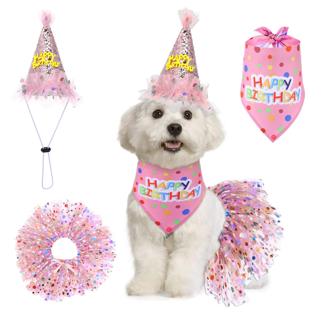 Bandana de cumpleaños Hpmjz para perro, añade un toque festivo y colorido a la celebración.