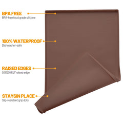 Hubulk Tapis alimentation chien bord-eleve retenant les déversements.