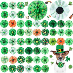 Lazo Huhumy para collar de perro con San Patricio verde, ideal para fotos festivas.