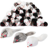Hungdao ratón peludo interactivo blanco para gatos, ideal para estimular el juego y la actividad.