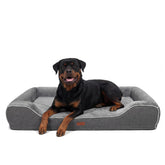 Cama extragrande hush bone con tapizado gris oscuro para comodidad del perro