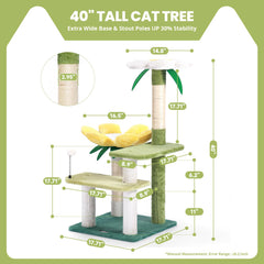 HYABI Arbol Gato Avocado con diseno petalos 3d para zonas de descanso