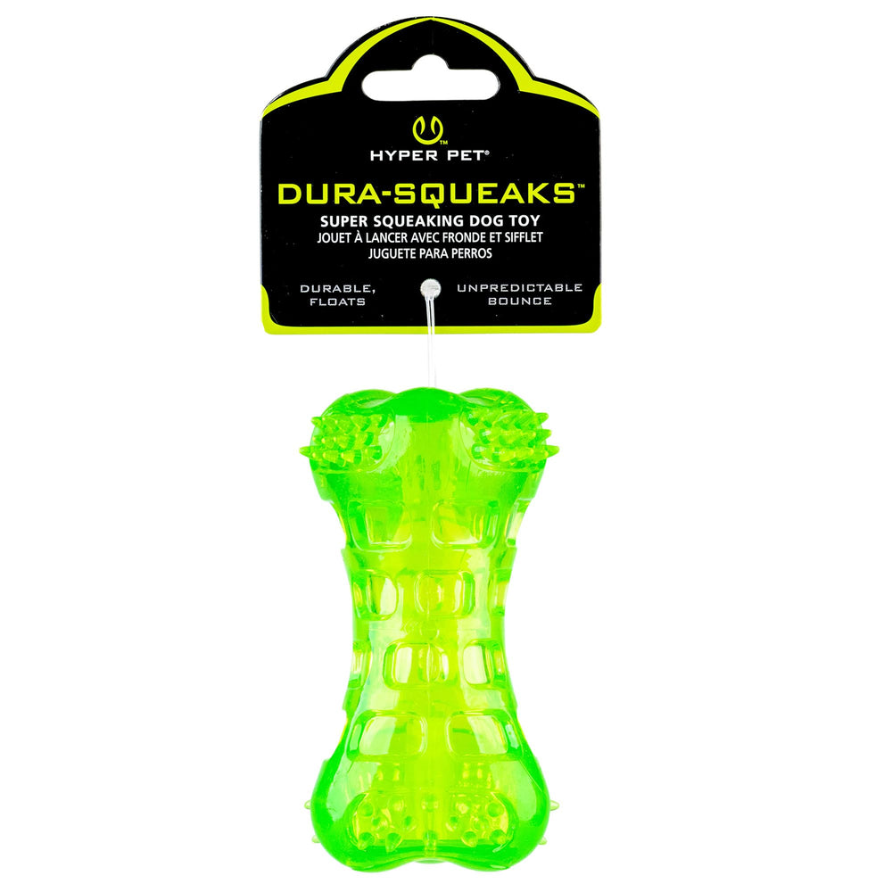 Hyper Pet Dura-Squeaks hueso verde flotante para juego en agua y tierra