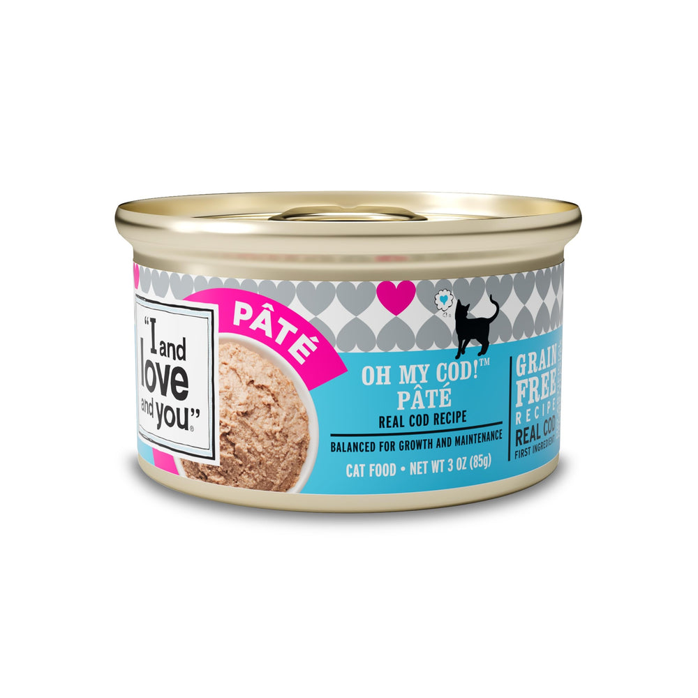 I and love and you Oh My Cod Pâté, bacalao en lata 3oz, experiencia gourmet para gatos