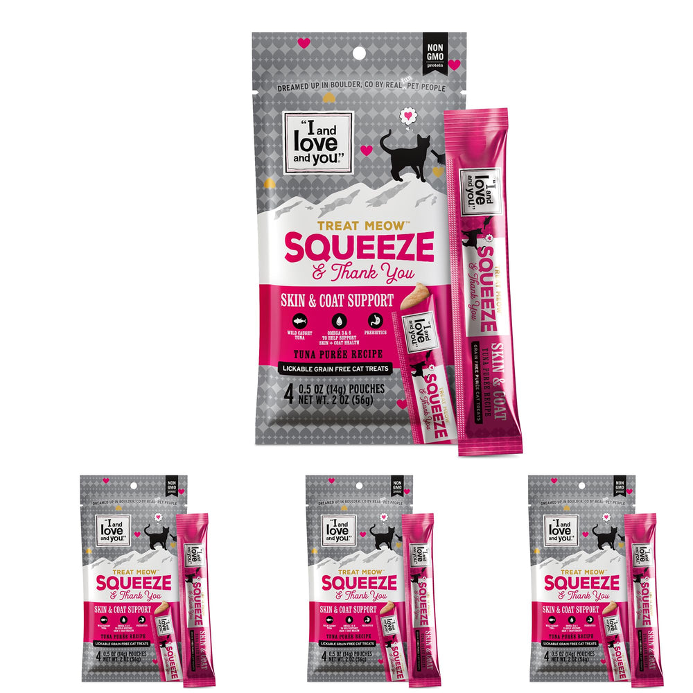 I AND LOVE AND YOU Treat Meow, puré de atún, para pelaje brillante y piel saludable