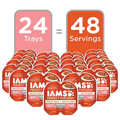 IAMS Perfect Portions, dos porciones individuales, servicio limpio y control de porciones diario.