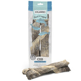Icelandic+ palitos de masticar largos con piel de bacalao, snack natural para perros.